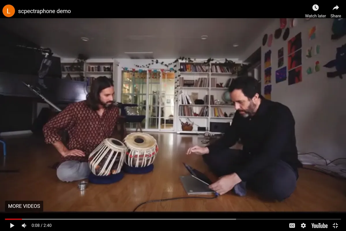 Musicians using the Spectraphone web application with tabla